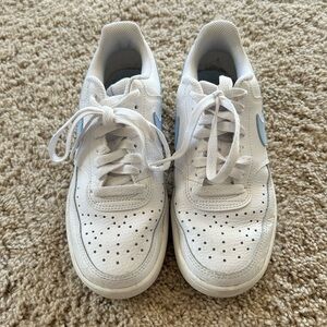 White and Blue Nike Sneakers